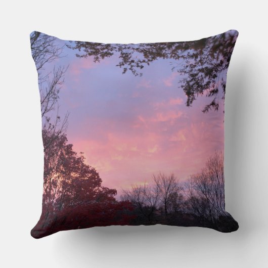 秋サンセットオーバーツリーズセレニティ装飾用クッション クッション (裏面)