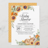 秋サンフラワーウッドランドベビーシャワー招待状 招待状 (正面/裏面)