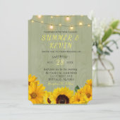 秋サンフラワーサージウッドストリングオブライツ結婚ズ 招待状 (スタンド正面)