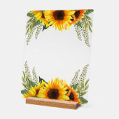 秋サンフラワーズアンドグリーンブライダルシャワーウェルカム アクリルサイン (傾斜)