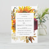 秋サンフラワーズブルゴーニュモダンバラ結婚ズ 招待状 (スタンド正面)