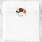 秋サンフラワーズ&ブルゴーニュバラブライダルシャワー ラウンドシール (バッグ)