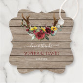 秋サンフラワーズ〔雄ジカの〕枝角ズバーンウッド結婚ズ フェイバータグ (裏面)