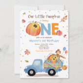 秋サンフラワーパンプキン誕生日パンプキンパッチ 招待状 (正面)