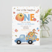 秋サンフラワーパンプキン誕生日パンプキンパッチ 招待状 (スタンド正面)