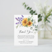 秋サンフラワーラベンダー&ユーカリ悔やみや弔慰 サンキューカード (スタンド正面)