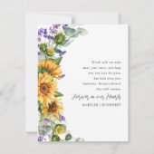 秋サンフラワーラベンダー&ユーカリ悔やみや弔慰 サンキューカード (裏面)