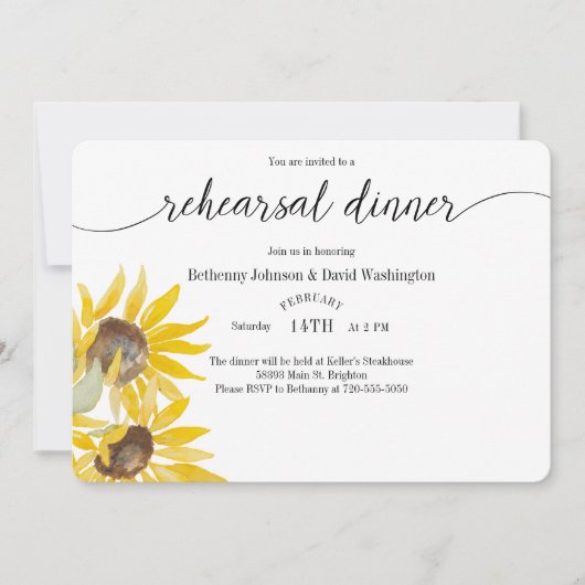 秋サンフラワーリハーサルディナー招待状 招待状 (正面)