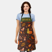 秋シェフエプロンパーソナライズされた エプロン (着用した状態)