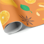 秋シナモンとオレンジのシームレスな感謝祭 ラッピングペーパー (ロールコーナー)