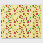 秋シナモン、アップル、フラワー、スターアニスシームレス ラッピングペーパー (フラット)