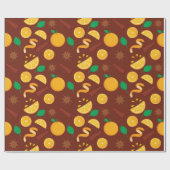 秋シナモン、オレンジ、スターアニーズのシームレスな秋 ラッピングペーパー (フラット)