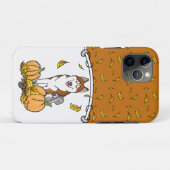 秋シベリアのハスキー(赤)カボチャ葉ンの可愛い Case-Mate iPhoneケース (裏面(横))