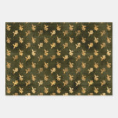 秋シャビーシックなゴールデンターキー小麦の耳オークリーフ ラッピングペーパーシート (正面2)