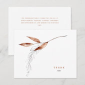 秋シンプルの紅葉のお葬式ありがとう サンキューカード (正面/裏面)