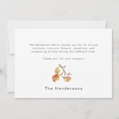 秋シンプルの紅葉のお葬式ありがとう サンキューカード (裏面)