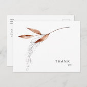 秋シンプルの紅葉のお葬式ありがとう ポストカード (正面/裏面)