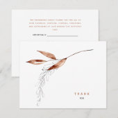 秋シンプルの葉の葬儀特別ありがとう サンキューカード (正面/裏面)