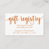 秋シンプルギフト登録簿 | バーンドオレンジエニーイベント エンクロージャーカード (正面)