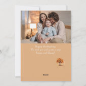 秋シンプルツリーハッピーサンクスギビング家族の写真 シーズンカード (裏面)
