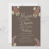 秋シンプルテラコッタオーガニックヌエトラ結婚ル 招待状 (正面)