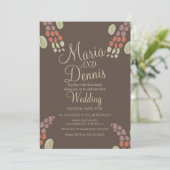 秋シンプルテラコッタオーガニックヌエトラ結婚ル 招待状 (スタンド正面)