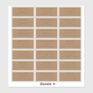 秋シンプルテラコッタ結婚ズゲスト住所 シール