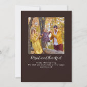 秋シンプルハッピー感謝祭フォトホリデーカード 招待状 (裏面)