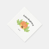 秋シンプルパンプキンフレンドリギングディナー スタンダードカクテルナプキン (角)