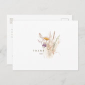 秋シンプルフローラ葬式ありがとう ポストカード (正面/裏面)