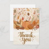 秋シンプルボホーオータム サンキューカード (正面/裏面)