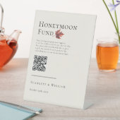 秋シンプルリーフクリームズ結婚ハネムーンファンド 台座サイン (インサイチュ)