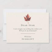 秋シンプルリーフクリー結婚ムの花嫁の提案 招待状 (裏面)