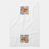 秋シンプルーをテーマにしたカボチャ | キュート秋ビベス キッチンタオル (縦)