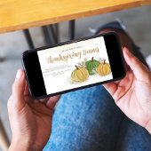 秋シンプル秋の紅葉かぼちゃ感謝祭 招待状