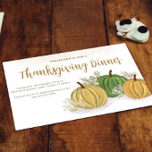 秋シンプル秋の紅葉かぼちゃ感謝祭 招待状