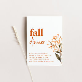 秋シンプル秋ディナーパーティの招待状 招待状