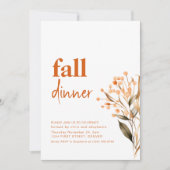秋シンプル秋ディナーパーティの招待状 招待状 (正面)