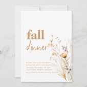 秋シンプル秋ディナーパーティの招待状 招待状 (正面)