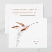 秋シンプル観葉葬祭有名日付 サンキューカード (正面/裏面)