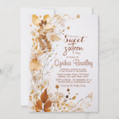 秋シンプルSweet sixteen誕生日パーティー 招待状 (正面)