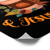 秋シーズンかわいいカボチャのスパイスとイエスキリスト ポスター (角)