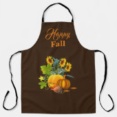 秋シーズンとカボチャとヒマワリ茶色 エプロン (正面)