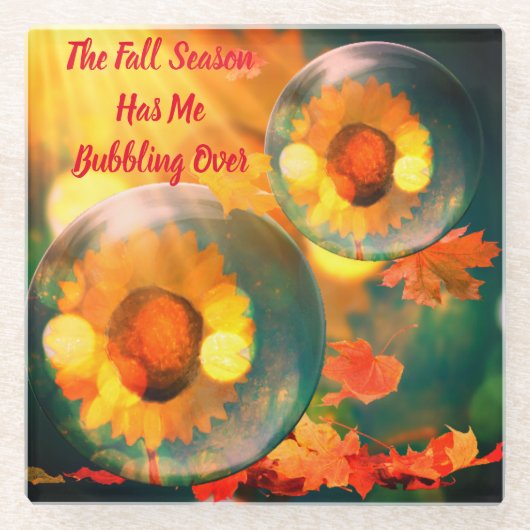秋シーズンはガラスのコースターの上で泡立っている ガラスコースター (正面)