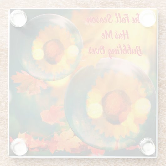 秋シーズンはガラスのコースターの上で泡立っている ガラスコースター (裏面)