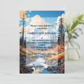 秋シーズンアウトドア誕生日パーティー 招待状 (スタンド正面)