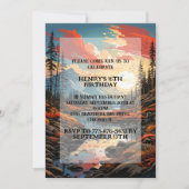 秋シーズンアウトドア誕生日パーティー 招待状 (正面)