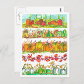 秋シーズンウォーターカラーハーベスト ポストカード (正面/裏面)