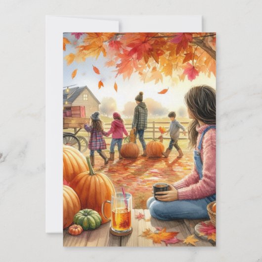 秋シーズンオータムカボチャ招待状 招待状 (裏面)