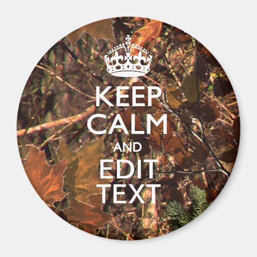 秋シーズンカモフ保ラージョンテキストを落ち着ける マグネット (正面)